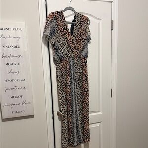 Leopard Print V-Neck Maxi Dress